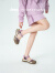 Jeep吉普运动防滑沙滩凉鞋女2023夏季新款网面外穿厚底包头罗马凉鞋女 紫色 37