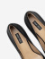 NINE WEST/玖熙经典牛皮革女浅口单鞋简约纯色尖头通勤细高跟鞋NH201050CK 黑色 34 