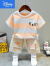 迪士尼（Disney）男童婴儿夏季套装儿童宝宝韩版纯棉女童条纹0-5岁短袖两件套孩子 桔色 KK套装橙色 80(80) 0-1岁
