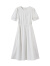 茵曼设计感拼接连衣裙2023夏季女装新款短袖高腰长裙 珍珠白 L