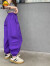 G.DUCKKIDS小黄鸭童装女童裤子夏季薄款长裤新款儿童紫色工装裤大童洋气潮BM 紫色 120cm(120cm)