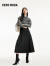 VEROMODA2024春夏新款时尚潮流撞色条纹工装半身伞裙 S59黑色 175/76A/XL
