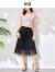 欧莎（OSA）夏天23年新款圆领t恤冰瓷棉短袖女士时尚印花知性通勤上衣 粉色 XL