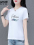 啄木鸟灰色好棉T恤女短袖夏季2024新款夏装时尚洋气常规款运动风上衣 955短袖白色 M_(建议80-95斤)