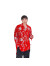 Baoxcm春季丝绒绣片长袖衬衣男士设计师个性舞台装亮片表演服红色衬衣 红色 M