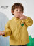 拉比树童装男童冬季翻领厚衬衫2023新款宝宝加棉保暖衬衣儿童上衣 黄色 130cm