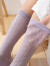 诺盖拉（NCOVERLA）女童中筒袜夏季薄款镂空网眼半腿袜松口方块堆堆袜女孩宝宝长袜子 天蓝色 均码(2-14岁)