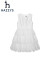哈吉斯（HAZZYS）品牌童装女童连衣裙夏季舒适不易变形闪亮水钻无袖纯白色连衣裙 本白 105