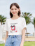百图betu女装夏季新款T恤百搭字母趣味印花短袖T恤女2306T12 白色 M