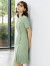 颜域（YANYEE）高级感时尚大牌气质连衣裙女夏2024新款职业装收腰显瘦A字裙 绿色 XL/42