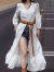 绫庭鹰海边度假法式长袖白色连衣裙长款衬衫裙2024夏季温柔气质女 白色 L