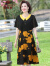 俞兆林妈妈新款夏装裙子40岁50中年女装洋气中老年雪纺连衣裙母亲节礼物 黑白色 2XL(建议105-120斤)