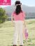 莫代尔女童五角星套装夏季新款中大童女孩时髦洋气清爽透气儿童夏装衣服 粉色 120cm