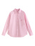 初语设计感条纹衬衫女长袖2024春季新款不易皱宽松衬衣冷淡系上衣 粉红色 M