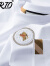 XRIO 香港潮牌男装 短袖T恤男2022夏季新品薄款丝光棉圆领白色修身战马半袖衣服打底男潮流 JSD22850-白色（运费险） XL