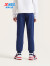 特步（XTEP）儿童童装男女童百搭舒适跑步针织长裤 深奥蓝 130cm