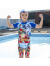 莱森熊奥特曼儿童泳衣男童2023新款中小宝宝分体短袖中小童泳衣 奥特款三（泳衣+泳帽+泳镜） XL（适合体重40-50斤）