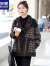 罗蒙仿羊羔绒外套女加厚2023冬季新款韩版时尚减龄短款仿皮毛一体大衣 咖格 S 推荐 95斤以内
