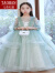 TAO HAN女童钢琴演奏礼服儿童轻奢小众高端公主裙演出生日走秀主持人礼服 20317淡蓝色 120cm