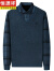 恒源祥（HYX）纯羊绒假两件毛衣男中年羊绒衬衫领加绒加厚保暖爸爸 蓝色 165/M【合适100-120斤左右】