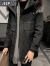 吉普（JEEP）羽绒服男士2023冬季中长款潮流工装大毛领韩版加厚帅气派克服外套 黑色 L 160-170CM，100-120斤