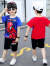 迪士尼3-6岁2024夏季男童蜘蛛侠运动套装短袖短款新款卡通小中童帅气男 红色 110cm