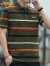吉普（JEEP）短袖男士T恤夏季Polo商务休闲衫条纹潮流凉感衣服男装 军绿 XL 