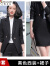 啄木鸟职业西装套装女韩版时尚气质女神范商务高端总裁正装ol上班工作服 黑色 S(90斤以内