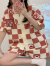 潮牌猪睡衣女夏季天网红风小个子大码纯棉可爱短袖2023年新款家居服套装 D60201 M