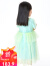 安奈儿商场同款女童装短袖连衣裙2023夏季新款幼小童宝宝公主裙 海岛绿 90cm