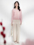 黛玛诗2024年新款针织开衫优雅小香风甜美减龄粉色毛衣外套女 粉色 M