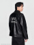 Lee【Basquiat联名】24春夏新品舒适版PU黑色印花男翻领夹克外套 黑色 XL