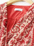 尚都比拉秋冬中长款印花红色连衣裙气质女神范显瘦度假裙子 红花 M 