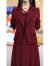 WONST美瑞衣橱2023秋季新款西装领设计感气质显瘦复古时尚连衣裙 酒红色套装 XL