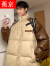 蕉京美式复古pu皮外套男冬季高端面包撞色设计感 卡其色 【高克重+高质量面料+美 M