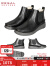 REGAL丽格轻便舒适冬季女士皮靴短筒女靴HC49 BL(黑色) 35