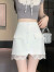 莫代尔半身裙女2024夏季新款蕾丝拼接单排扣设计感高腰显瘦休闲A字短裙 白色 S