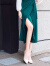 Radinka2024夏新款雪纺半身裙女韩版百搭一片式小碎花系带沙滩裙子 一片裙绿色 均码160斤以内可以穿