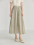 茵曼（INMAN）新中式莱赛尔盘扣半身裙2024夏季女装新款A字通勤高级流苏长裙子 灰绿色 M