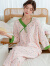 KJ品牌睡衣女夏季2024新款国风棉绸睡衣新中式薄款家居服套装可外穿 PC 8826-碎花粉底 XL(130斤以内)