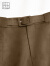 美洋（MEIYANG）【70系列】枫糖百利西装裤摩登复古通勤OL宽松阔腿裤时尚新款长裤 棕色（加长版） S
