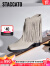 思加图冬季新款西部牛仔靴中筒靴方头粗跟时装靴女皮靴子ETN05DZ3 水泥灰（单里） 38