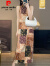 皮尔卡丹夏季复古性感显白中式旗袍古典修身连衣裙国风印花修身中长款裙子 碎花格子 M 80-95斤