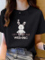 啄木鸟正肩含棉短袖t恤女装夏季宽松显瘦设计感打底衫薄款半袖上衣T恤女 机器人小白兔DAY  黄色 10# 2XL 125-135
