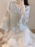 罗宾汉  ROBINHOOD新中式连衣裙子夏天女装2024夏季新款国风复古套装绝美汉服改良版 蓝色上衣+白色裙子 M【95-105斤】