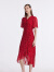歌莉娅 夏季新品  10姆米真丝印波点围裹式连衣裙  1C6L4K980 42D红底白点 XL