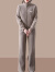 俞兆林（YUZHAOLIN）年轻妈妈春季外套中老年女装休闲运动套装女春秋装阔太太洋气大码 咖啡色 3XL (适合115-128斤)