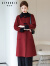 歌珀莱品牌女装2023秋冬款双面羊绒大衣女中长款小众设计复古羊毛外套 红色 M（90-115斤）