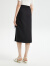朗姿法式夏季高腰显瘦半身裙气质长款直筒包臀裙新款裙子女 黑色 XL