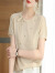 AHZA短袖t恤年轻夏装新款薄款冰.丝针织衫女士洋气圆领上衣打底 杏色（高品质） M（高品质）